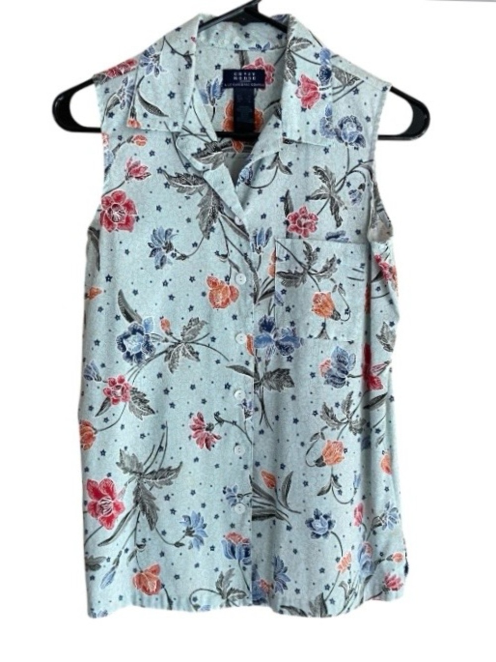 Vintage Liz Claiborne Crazy Horse Floral Sleeveless Size Small